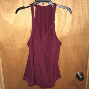 Burgundy Boulson crossover sleeveless blouse sz XL